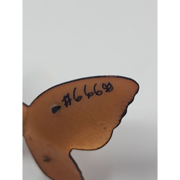 Vintage MCM‎ Metal Bell With Enamel Butterfly Hangs On A Door - Picture 8 of 10